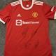 Manchester United home Shirt Signed 20/21 Sign by 4 Incl Ronaldo Garnacho