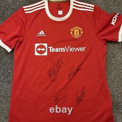 Manchester United home Shirt Signed 20/21 Sign by 4 Incl Ronaldo Garnacho