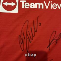 Manchester United home Shirt Signed 20/21 Sign by 4 Incl Ronaldo Garnacho