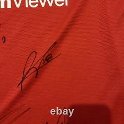 Manchester United home Shirt Signed 20/21 Sign by 4 Incl Ronaldo Garnacho