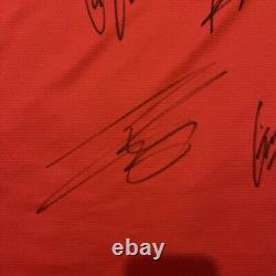 Manchester United home Shirt Signed 20/21 Sign by 4 Incl Ronaldo Garnacho