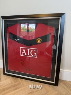Manchester United signed Football Shirt By Ryan Giggs And Paul Scholes. Framed