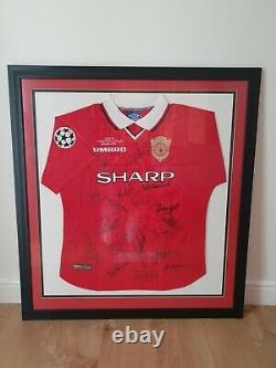 Manchester United signed certified LEGENDS 1999 treble shirt BEST, BECKHAM etc