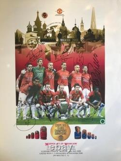 Manchester United signed poster Midnight in Moscow signed by 2008 Squad