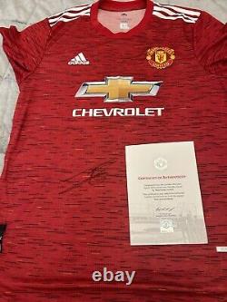 Manchester united signed Shirt Wan Bissaka Official Man Utd Club Issue Coa