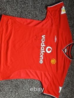 Manchester united wez brown signed shirt 2000 2001 shirt