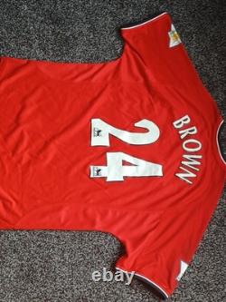 Manchester united wez brown signed shirt 2000 2001 shirt