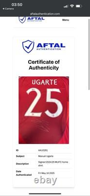 Manuel Ugarte signed shirt AFTAL EXACT PHOTO PROOF JERSEY MANCHESTER UNITED UTD