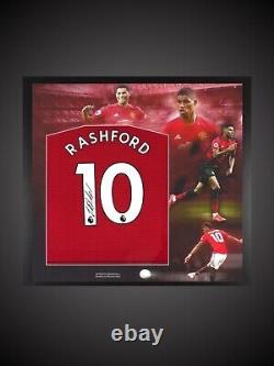 Marcus Rashford Signed Montage Framed Manchester United Shirt COA £299