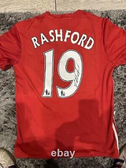 Marcus Rashford signed retro Manchester United shirt legend autograph Adidas