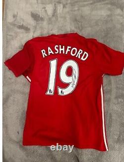 Marcus Rashford signed retro Manchester United shirt legend autograph Adidas