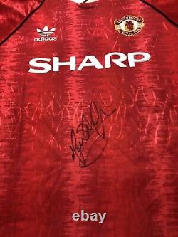 Mark Hughes Hand Signed Manchester United Home Shirt 1990 + Coa