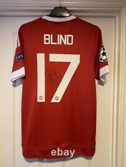 Match Worn Manchester United 2015 Champions League signed shirt Blind 17 Adidas