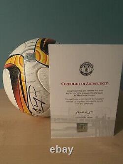 Match Worn Manchester United Europa League Match Used Ball Signed With Club COA