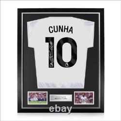 Matheus Cunha Manchester United Fc Signed Framed Away Shirt With Coa Immaculate