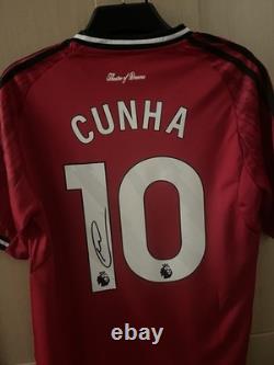 Matheus Cunha Manchester United Signed Shirt EXACT PROOF