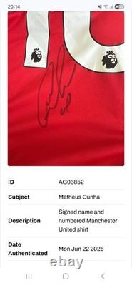 Matheus Cunha Signed Manchester United 25/26 Home Shirt ACG Certified
