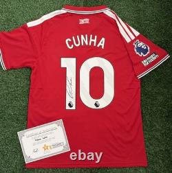 Matheus Cunha Signed Manchester United 26/27 Home Shirt with EXACT VID PROOF & COA