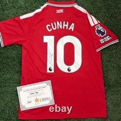 Matheus Cunha Signed Manchester United 26/27 Home Shirt with EXACT VID PROOF & COA