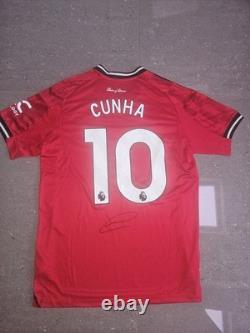 Matheus Cunha Signed Manchester United Shirt With COA