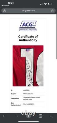 Matheus Cunha Signed Shirt ACG Authentication Proof Manchester United