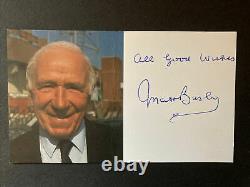 Matt Busby Hand Signed X 2 Manchester United Club Card Man Utd & Letter 1987