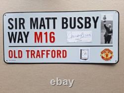 Matt Busby Manchester United Legend Hand-signed Large Metal Street Sign
