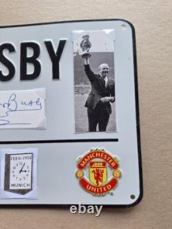Matt Busby Manchester United Legend Hand-signed Large Metal Street Sign