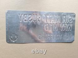Matt Busby Manchester United Legend Hand-signed Large Metal Street Sign