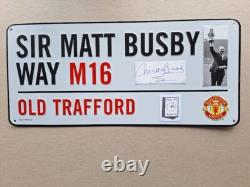 Matt Busby Manchester United Legend Hand-signed Large Metal Street Sign
