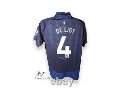 Matthijs de Ligt Manchester United Signed 24/25 Away Football Shirt COA Proof