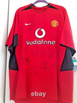 Multi-Signed Manchester United FC 2002-03 Home Shirt Signed by 14 players