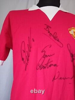 Multi Signed Manchester United Legends Shirt Ronaldo Robson Law Cantona Scholes