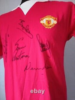 Multi Signed Manchester United Legends Shirt Ronaldo Robson Law Cantona Scholes