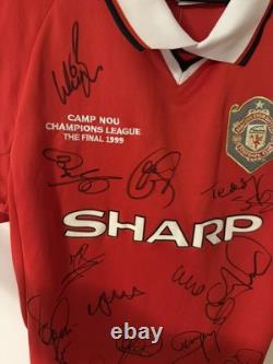 Multi Signed Manchester United shirt 1999 Champions League Final Treble Winners