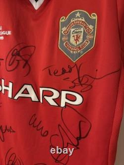 Multi Signed Manchester United shirt 1999 Champions League Final Treble Winners