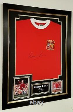 NEW Dennis Law of Manchester United Signed SHIRT Autograph Display