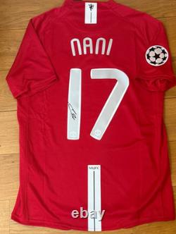 Nani Signed Manchester United 2008 UCL Final Shirt With Photo Proof