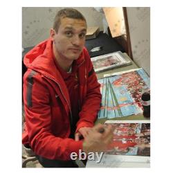 Nemanja Vidic Signed Manchester United Football Photo. Deluxe Frame