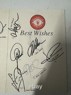 Official Hand Signed Manchester United Birthday Card Ferguson Cantona Beckham