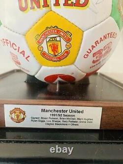 Official Manchester United Signed Football 1991/92 Season with Certificate & Doc