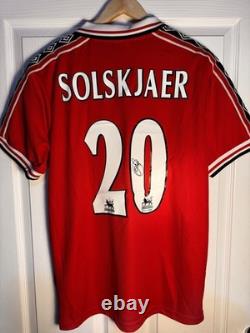 Ole Gunnar Solskjaer Manchester United 1996 Number 20 Home Shirt Signed COA