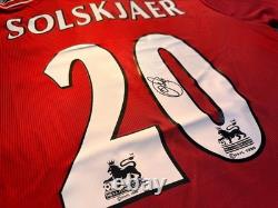 Ole Gunnar Solskjaer Manchester United 1996 Number 20 Home Shirt Signed COA