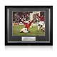 Ole Gunnar Solskjaer Signed Manchester United Photo 1999 Final. Deluxe Frame