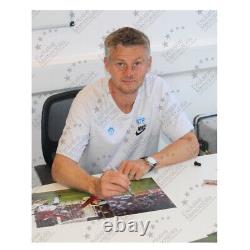 Ole Gunnar Solskjaer Signed Manchester United Photo 1999 Final. Deluxe Frame