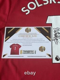 Ole Gunnar Solskjaer Signed Manchester United Shirt Home, 2021-22 (Montage)