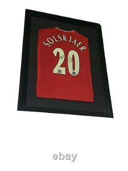 Ole Gunnar Solskjaer signed Manchester United shirt framed