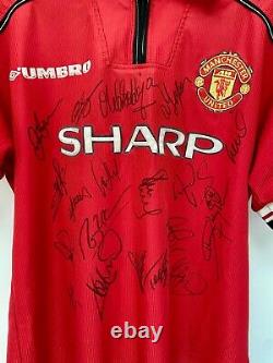 Original MANCHESTER UNITED Football club 1999 Treble Championship signed shirt