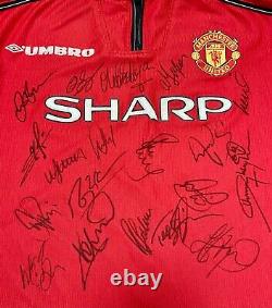 Original MANCHESTER UNITED Football club 1999 Treble Championship signed shirt