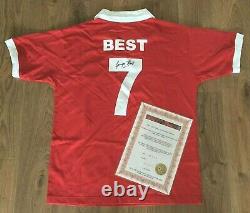 Original rare hand signed George Best No7 1970 Manchester United Shirt with COA